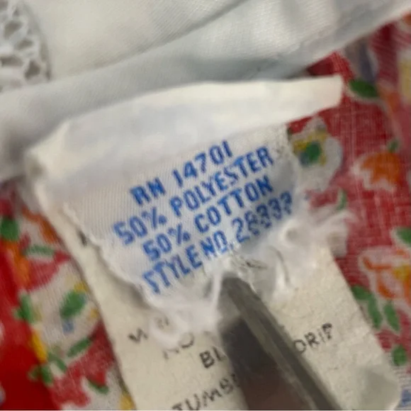 Vintage Baby Girl Prairie Cottage Core Dress Floral Lace 70s-80s ✔️Size - Picture 12 of 15